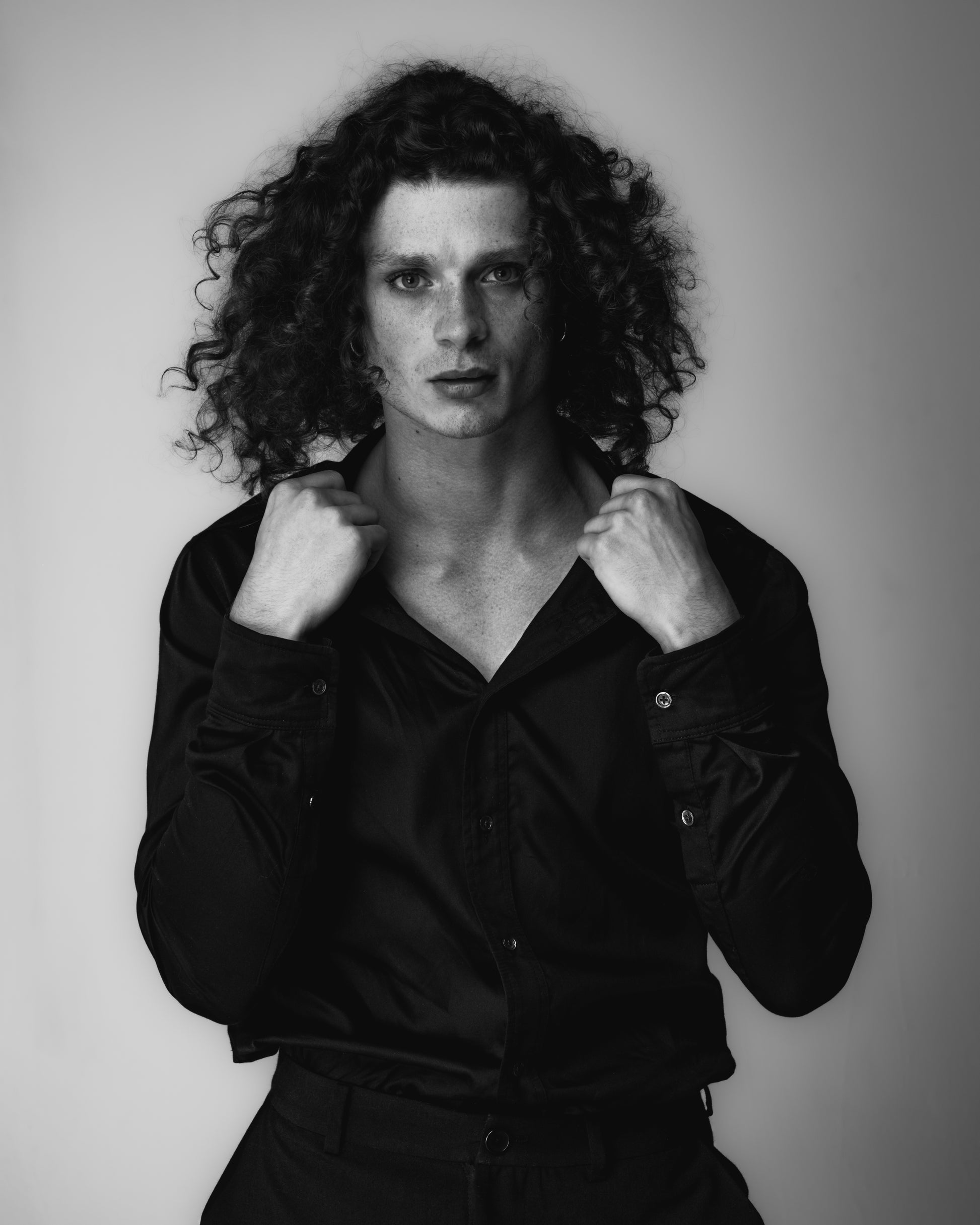 NOIR NOIR LONG SLEEVE BUTTON UP SHIRT