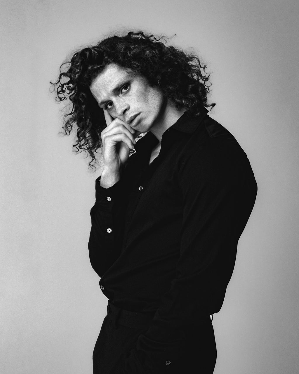 NOIR NOIR LONG SLEEVE BUTTON UP SHIRT