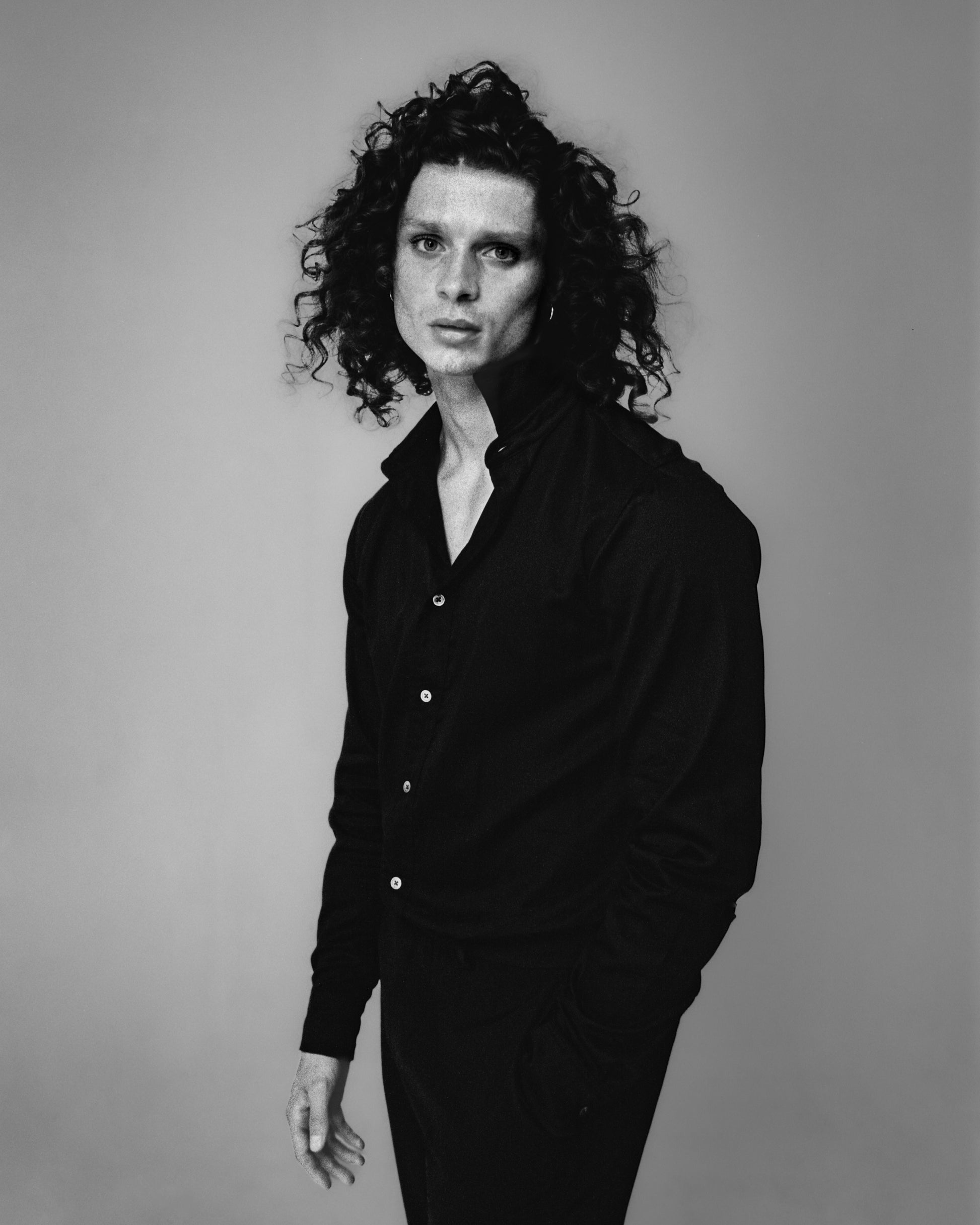 NOIR NOIR LONG SLEEVE BUTTON UP SHIRT